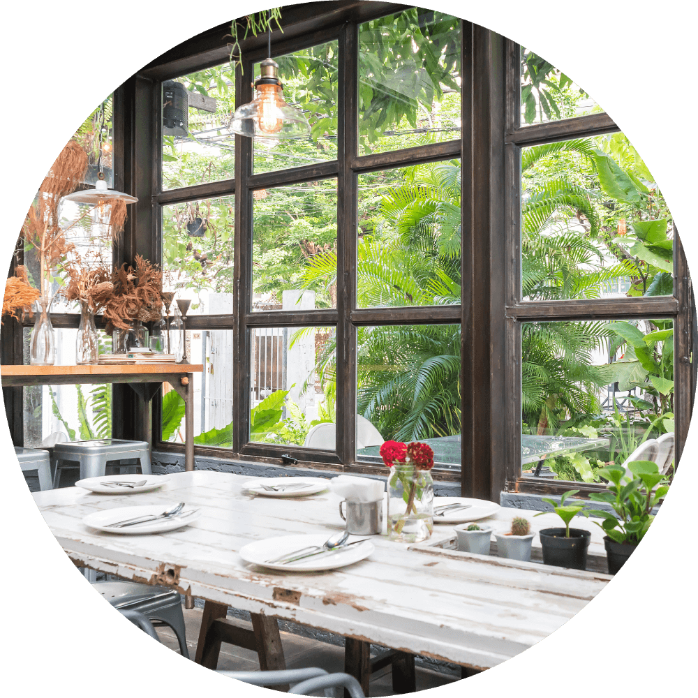 Rustic Dining By Window