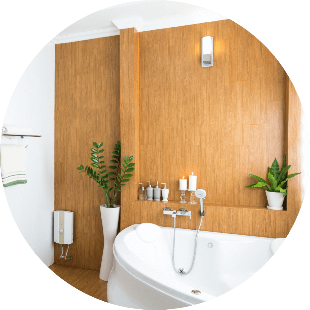 Warm Wood Spa Bathroom