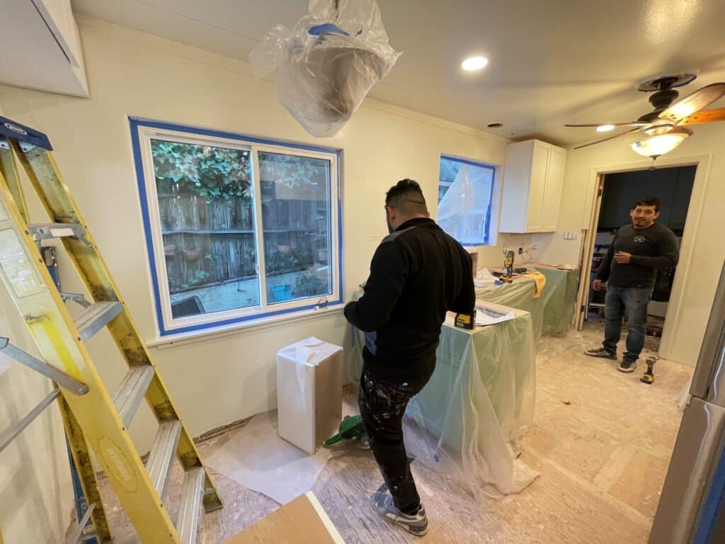 General contractors in Los Angeles working on kitchen remodeling