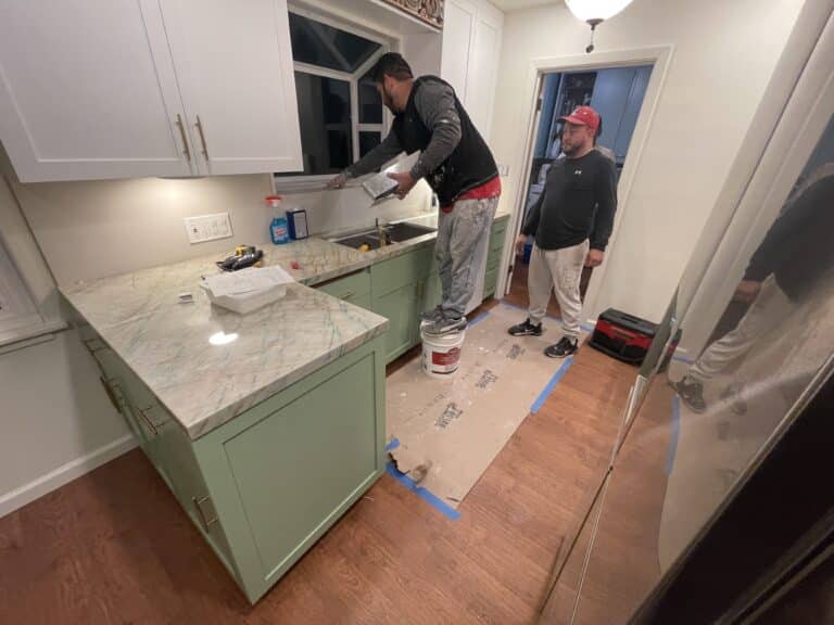General contractors in Los Angeles working on kitchen remodeling project