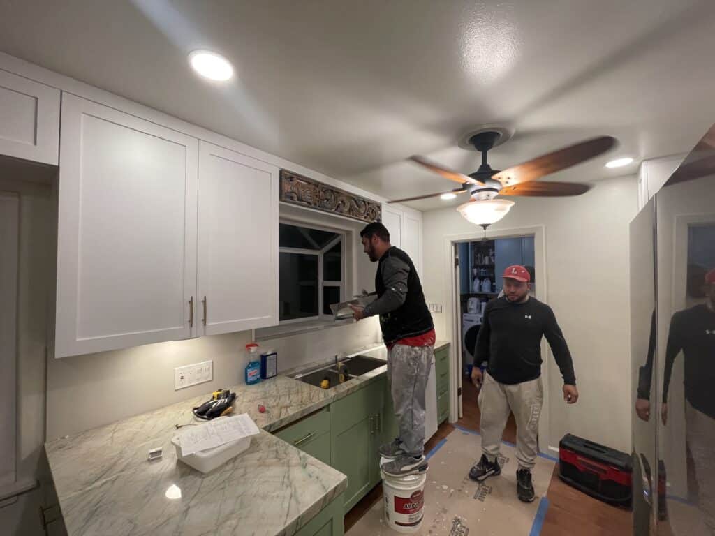 General contractors in Los Angeles working on kitchen remodeling project