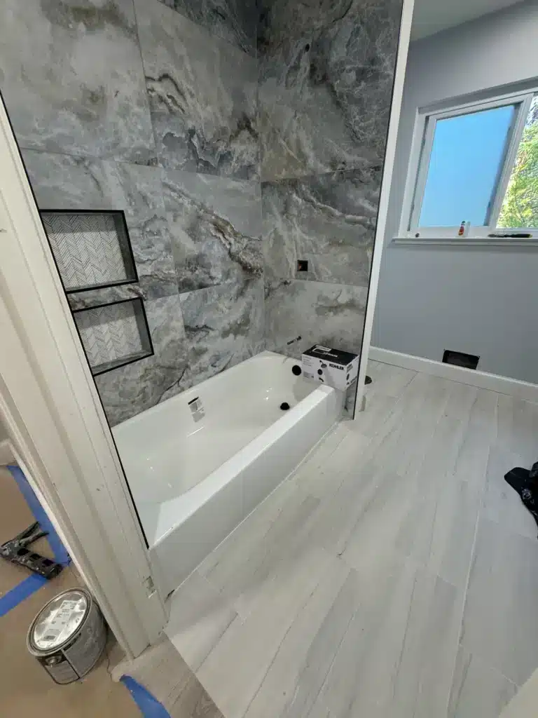 showcase od reconstruction of a bathroom tub