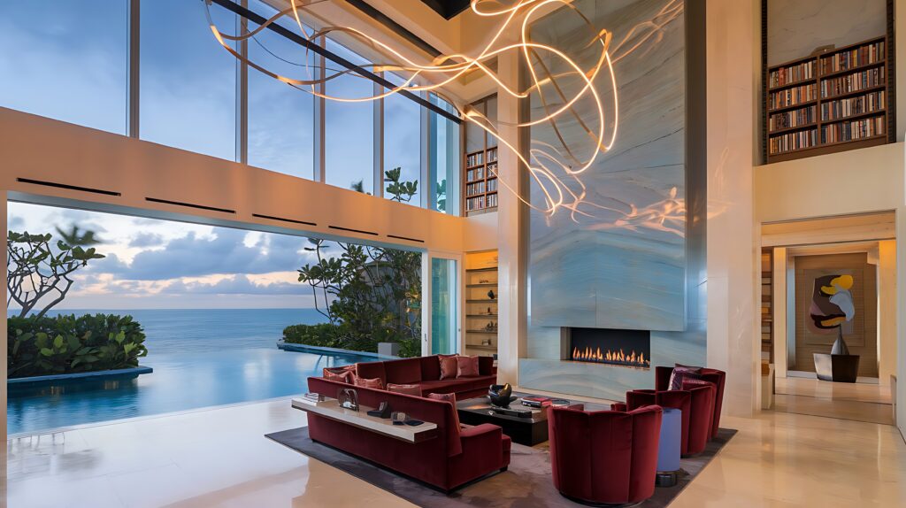 Living room with luxury interior